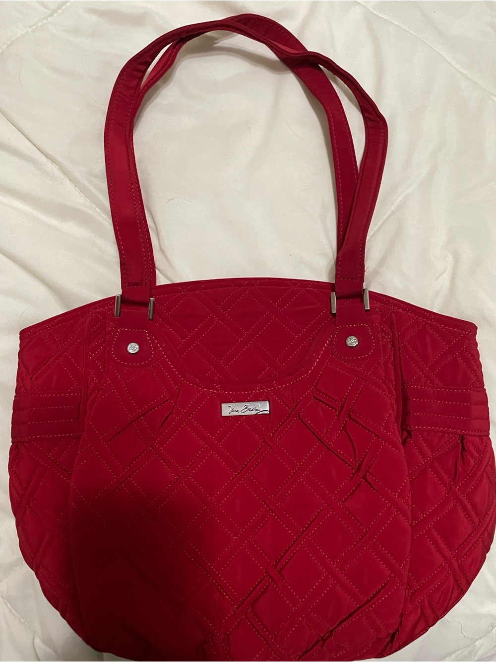 Vera Bradley Quilted Red Tote with Double Straps